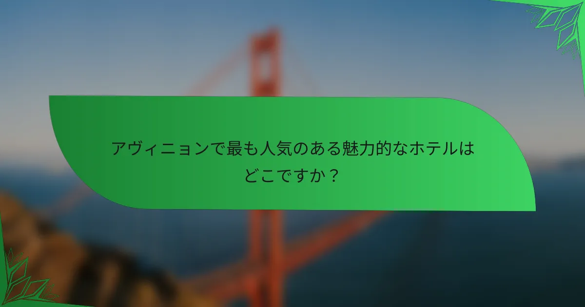 アヴィニョンで最も人気のある魅力的なホテルはどこですか？