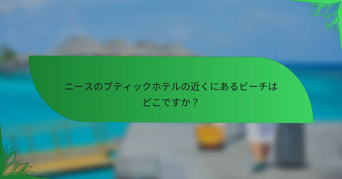 ニースのブティックホテルの近くにあるビーチはどこですか？